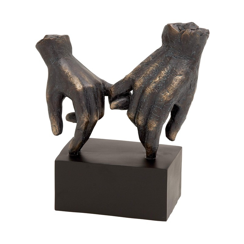 Deco 79 Polystone Hands Sculpture, 9" x 4" x 10",