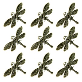 9Pcs Big Dragonfly Series Pendant Antique Bronze Charms for Jewelry Making Accessories Craft Supplies