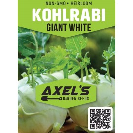 Axel's Garden Seeds Giant White Kohlrabi Seeds | Heirloom | Non-GMO | Fresh Garden Seeds - 1 Ounce (Approx 7500 Seeds)
