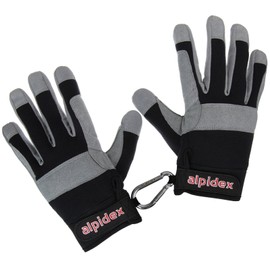 ALPIDEX Via Ferrata Via Ferrata Unisex Full Finger Gloves Climbing Gloves All Fingers Closed, Size: M, Colour: Wild Black
