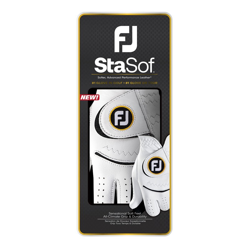 FootJoy Women's StaSof Golf Glove, White, Medium/Large, Worn on Right