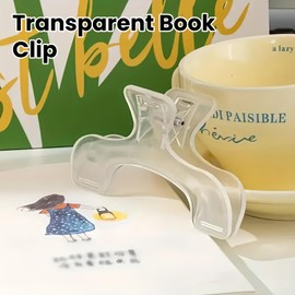 2Pcs Book Clip for Reading,Transparent Book Clip,Book Page Holder,Page Holders for Reading,Paper Clip Book Markers,Transparent Music Page Holder,Bookmark Book Holder,Reading Accessories for Book Lover