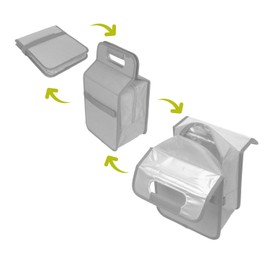 Meori, versatile folding bag for easy transportation of food and drinks