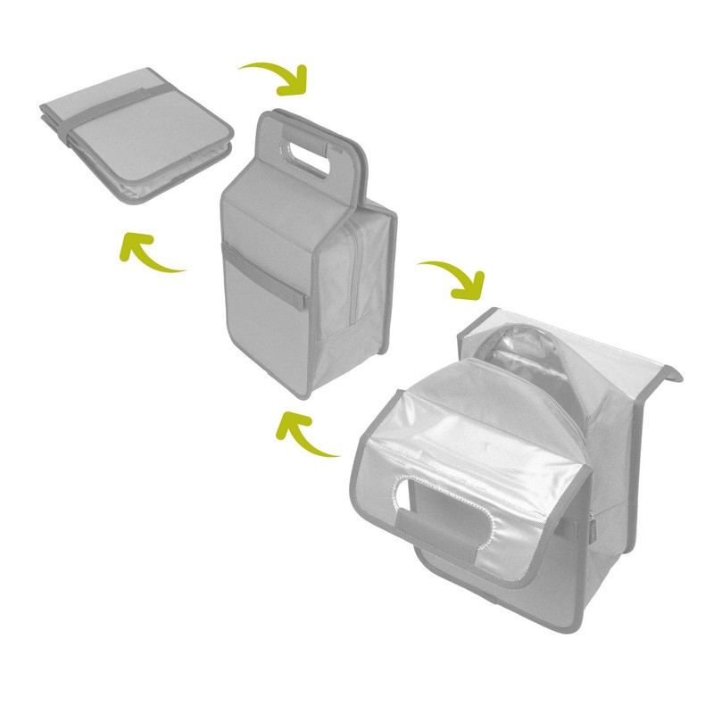 Meori, versatile folding bag for easy transportation of food and