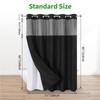 eachope Extra Long No Hooks Needed Linen Textured Shower Curtain