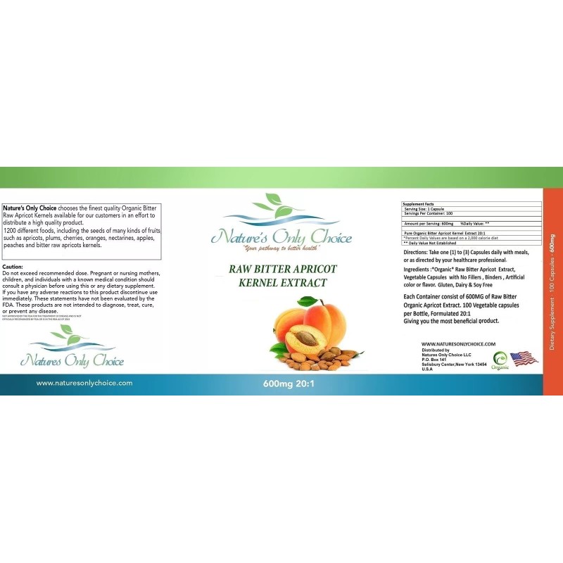 Nature's Only Choice LLC Apricot Capsules 20:1 (100 Capsules) 600