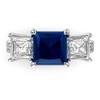 Metal Factory Sz 12 Sterling Silver 925 Princess Cut Blue