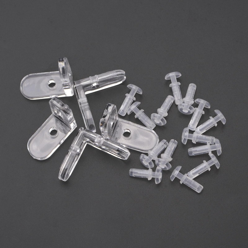 INCREWAY 20pcs Acrylic L Brackets, Transparent Clear Corner Bracket, 90