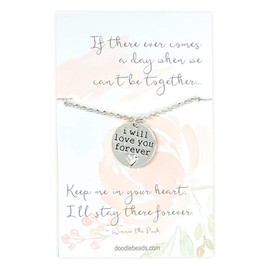 Love You Forever Necklace with 14" - 16" chain, winnie-the-pooh quote