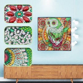 Hibah Diamond Painting Kits, Owl Diamond Art 5D Diamond Painting Kit for Adults Diamond Rhinestone Gem Art Painting (Owl 2)