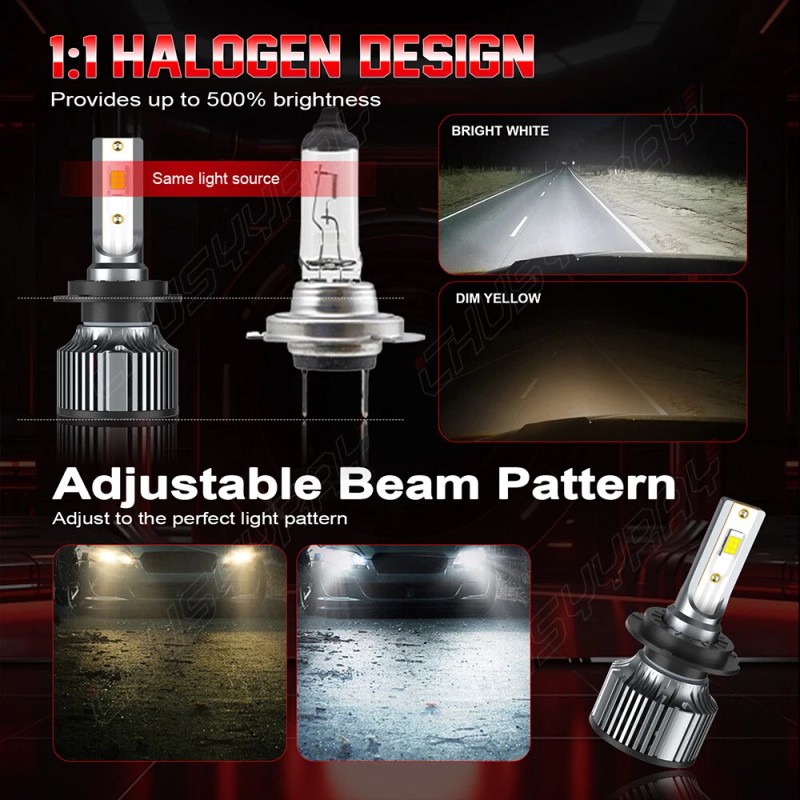 CHUSYYRAY H7 LED Headlight Bulbs 60W 8000 Lumens Extra Bright