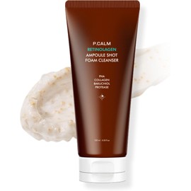 P.CALM- Limpiador en espuma Retinolagen Ampoule Shot de 120 ml Limpiador facial vegano para el control de poros con retinol y colágeno