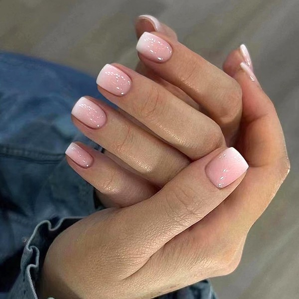 Short Fake Nails，Acrylic Nails Press on ，Short Square Press on