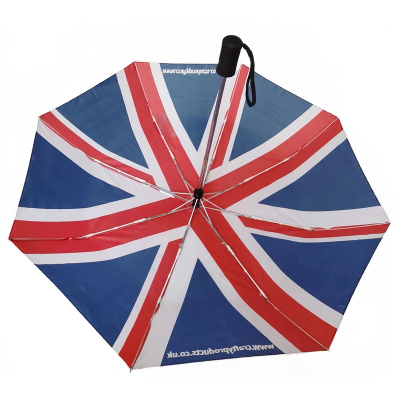 Fabri-Cut Folding Travel Umbrella With Union Jack design and Automatic