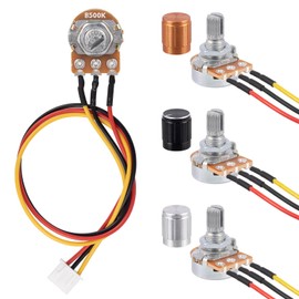 ALLECIN WH148 500K Linear Taper Rotary Potentiometer 3Pins XH2.54 Variable Resistor Potentometers 500000 Ohm with 20cm Connector Wire Cable and 3color Aluminum Alloy Knobs (Pack of 6pcs)