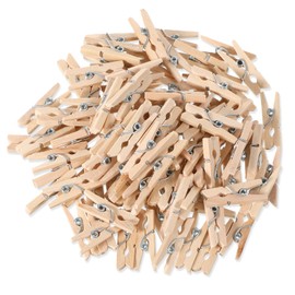 Small Wooden Clothes Pins, 1 Inch Gold Mini Clothespins Small Clothes-Pin-Clothes Photo Paper Peg Pin Clothespin Craft Clips Clothes-pins Natural Wooden Colored Clothespin for Food Package Photo