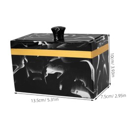 Gatuida Cotton Swabs Pad Organizer Marble Top Dispenser Box Countertop Storage for Beauty Products