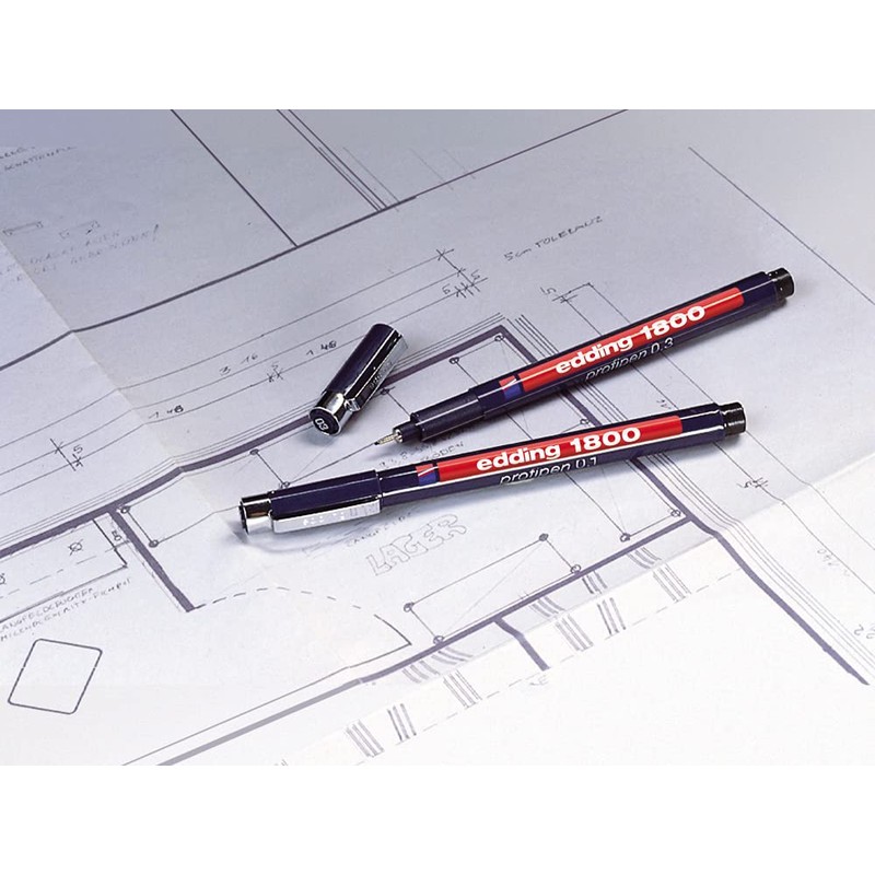 edding 1800 profipen 0.7mm - Black - Precision fineliner for