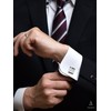 Tabarat Tps-040R Men's Crystal Glass Cufflinks Made in Japan Brass,