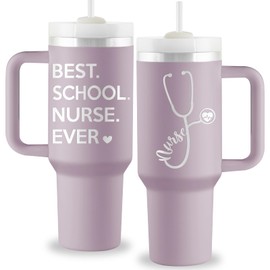 ROSTANTEN School Nurse Appreciation Gifts - School Nurse Gifts for Women - Nurses Week Gift Nurses Day Gift - 40oz Travel Cup Insulated Tumbler with Lid & Straw