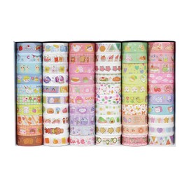 Lecqizu Decorative Washi Tape Set, 15mm Width, 60 Rolls, Colorful Craft Tape for Scrapbooking and DIY