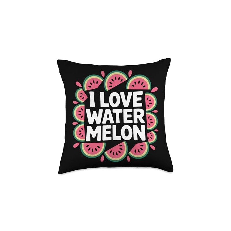 I Love Water Melon Summer Fruit Watermelon Throw Pillow