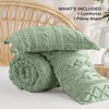 Bedsure Tufted Boho Comforter Set Twin Size - Sage Green