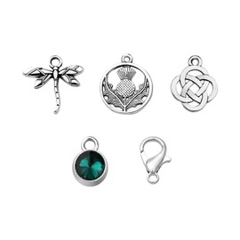 CHOORO 5PCS TV Show Inspired Jewelry Scottish Thistle Dragonfly Charm Pendant for Jewelry Making DIY Charm (Scottish charms-CA)