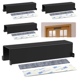 Metal Bifold Door Lock,Fits Bi-Fold Closet Doors, Cabinet Locks Baby Proofing, Safety Keep Toddler, Cats and Dogs Out of Cabinets, Pantry (Black, Small 4PCS)