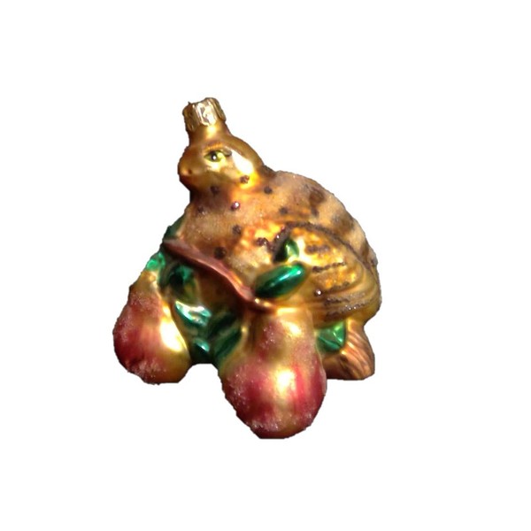 Partridge and Pears Frosted Glass Ornament
