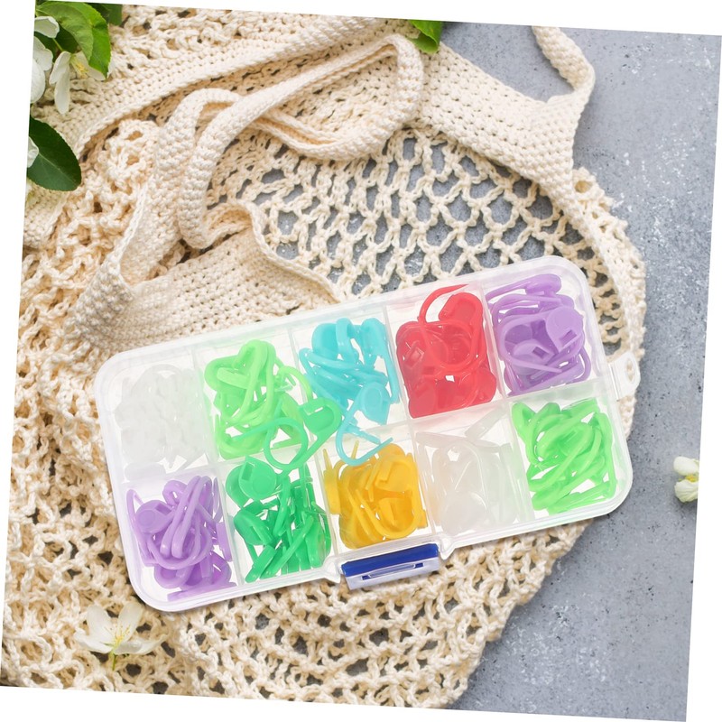 DOITOOL 2 Boxes Locking Stitch Markers of Portable Crochet Tools
