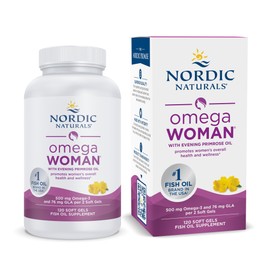 Nordic Naturals Omega Woman, Lemon - 120 Soft Gels - 500 mg Omega-3 + 800 mg Evening Primrose Oil - Healthy Skin & Optimal Wellness - Non-GMO - 60 Servings