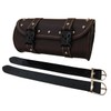 STOBAZA PU Leather Motorcycle Saddlebag Round Tool Storage Bag with