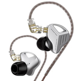 LINSOUL KZ ZVX 1DD In-Ear Earbuds, Equipped with 0.4 inch (10 mm) Dynamic Driver, Recabled, Equipped with 0.1 inch (3.5 mm) Plug and 0.03 inch (0.75 mm) 2Pin Connector, Deep Bass, Ergonomic Design,