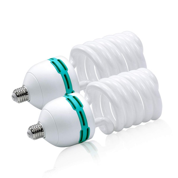 LimoStudio [2-Pack] Photo Studio 85W Energy Saving Compact Fluorescent Spiral Bulb,Day Light Tone, AGG2906