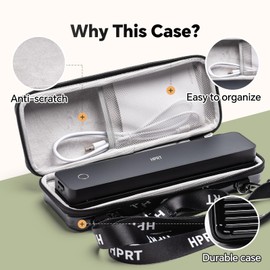 HPRT Storage Case for Portable Printer - Carrying Case Compatible MT610 Portable Printers Wireless for Travel, Compact Lightweight Shock Proof, Black