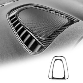KUNGKIC Carbon Fibre Car Dashboard Central Control Cover of Air Outlet Interior Decorative Sticker for Mini Cooper F60 Countryman Dashboard Vent Cover Accessories (Black)