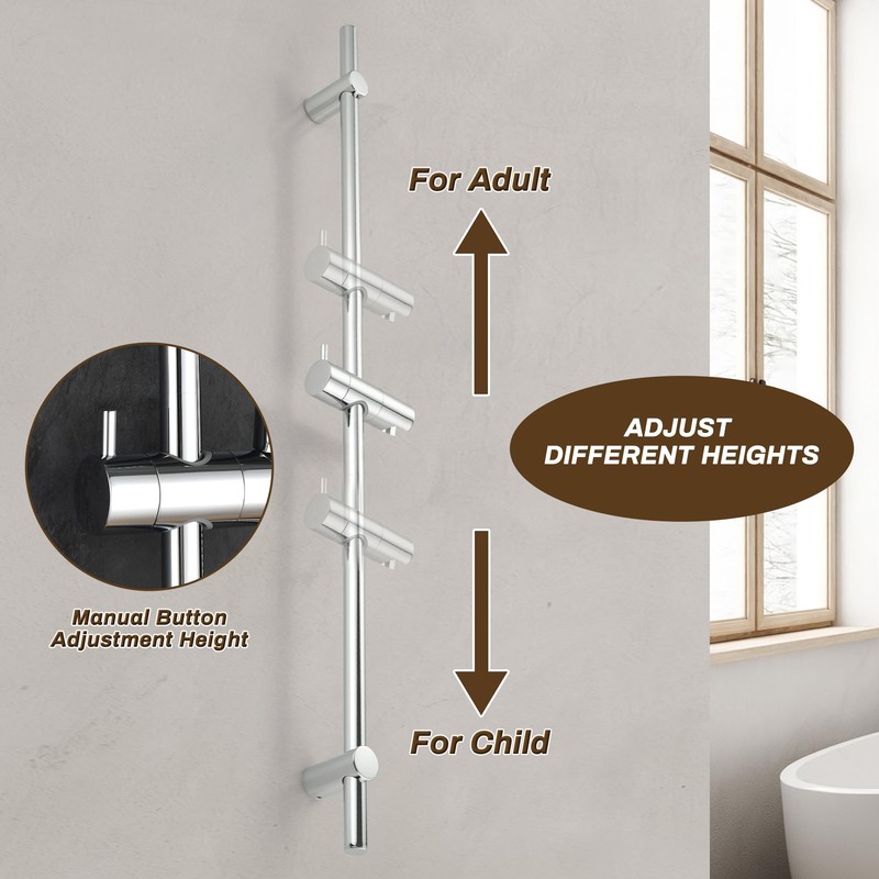Tomfaucet Shower Slide Bar System, 35.4 Inch Shower Slide Bar