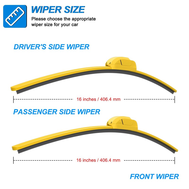 CJPPPZIW® Windshield Wipers-16"+16" Replacement for 2018-2024 Jeep Wrangler/2020-2025 Gladiator,Streak-free,OEM Quality