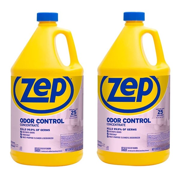 Zep Odor Control Disinfectant Concentrate - 1 Gallon (Case of 2) ZUOCC128 - Multi-Surface Disinfectant, Odor Eliminator and Deodorizer Kills 99.9% of Germs