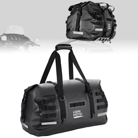 KEMIMOTO Motorcycle Dry Bag Waterproof 50L Roll Top Closure Universal Motorcycle Tail Luggage Travel Bag Handbag Comapatible with Dual Sport Dirt Bike Adventure Touring Sportster for Trip Camping