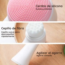 Cepillo Limpieza Facial Doble Cara Manual Exfoliante Skin F                                                                                           