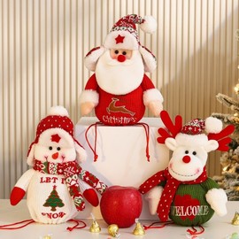 Christmas Gift Pouch & Packaging Box for Apples & Candies Size/Santa 5ea