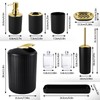 XLHOMO 9PCS Black and Gold Bathroom Accessories Set Complete with