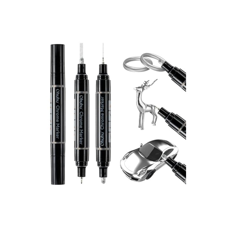 Ohuhu Plated Pen, Silver, Thick and Extra Fine, Set of