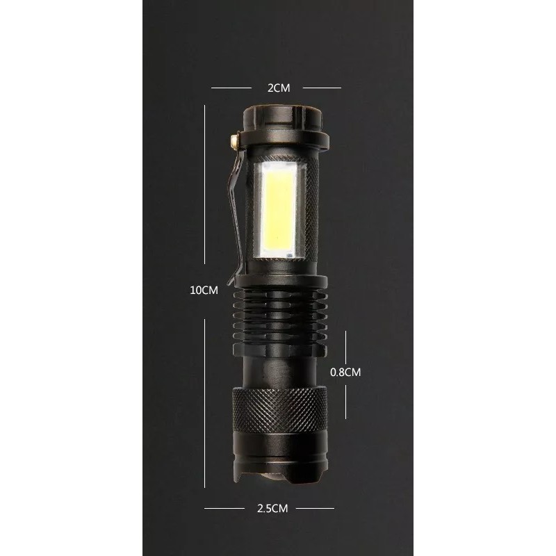 LJK Lampara Táctica Mini Con Cob 3000 Lumens Recargable Con