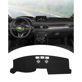 FIILINES - Funda para salpicadero para Mazda CX-5 CX5 2017-2024 (sin HUD), protector de malla antideslizante para salpicadero, accesorios sin deslumbramiento, color negro