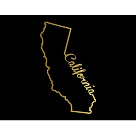 Liphontcta ND245G California State Decal Sticker | 7-Inches by 4.2-Inches | Premium Quality Gold Vinyl