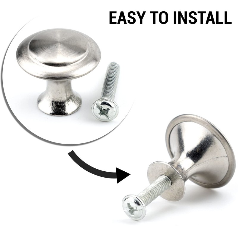 IFAMIO 30 Pack Kitchen Cabinet Knobs Round Cupboard Handles Stainless