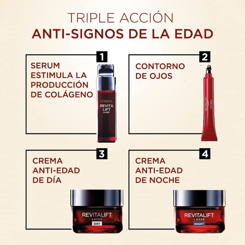 L'Oréal Paris Crema de Día Revitalift Láser X3, 50ml